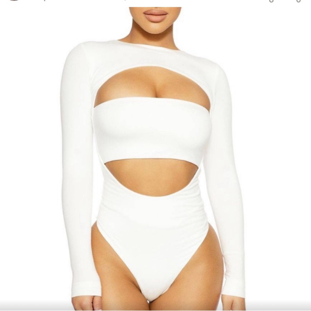 Naked Wardrobe BANDEAU BUTTER BODYSUIT. NWT. Size small.
